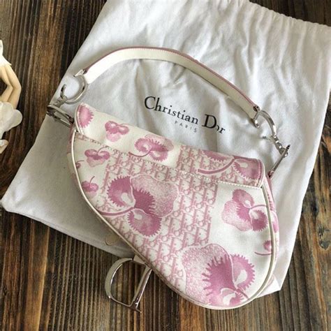 pink dior saddle bag vintage|dior pink canvas saddle bag.